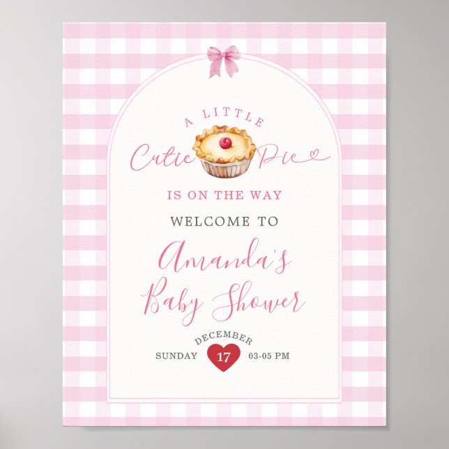 Une Petite Cutie Pie Rose Plaid Cherry Affiche de  (Devant)