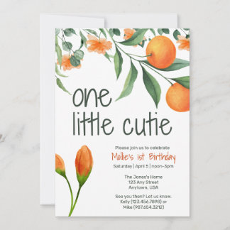 Une petite Cutie Première Invitation d'anniversair