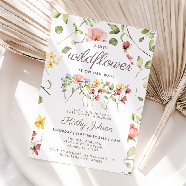 Une Petite Fleur sauvage Invitation Baby shower fi (Créateur téléchargé)