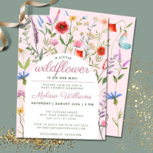 Une Petite Fleur sauvage Invitation Baby shower fi