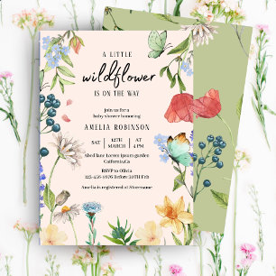 Une Petite Fleur sauvage Invitation Baby shower fi