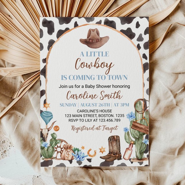Une petite invitation au Baby shower de cowboy (Créateur téléchargé)