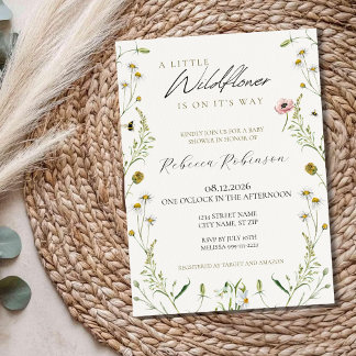 Une Petite Invitation Baby shower Fleur sauvage