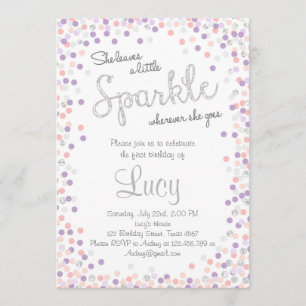 Une petite invitation d'anniversaire Silver violet