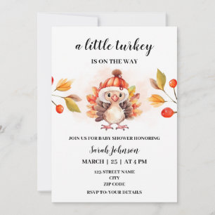 Une petite invitation de baby shower de chute de T