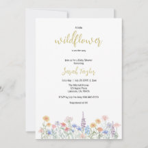 Une petite invitation de Baby Shower de fleur sauv