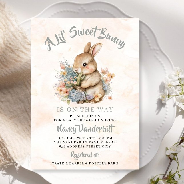 Une Petite Invitation De Baby shower Fleur sauvage (Créateur téléchargé)