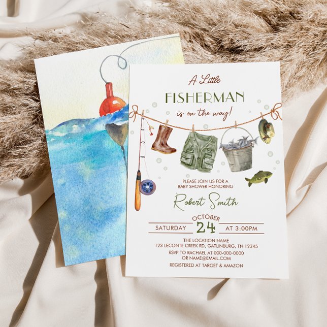 Une Petite Invitation De Baby shower Pêcheur (Créateur téléchargé)