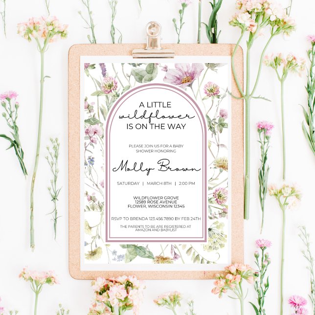 UNE PETITE INVITATION FLEUR SAUVAGE AU BABY SHOWER (Créateur téléchargé)