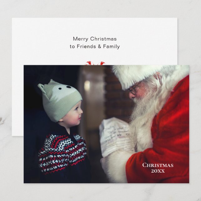 Une photo Carte de Noël minimale 2 côté (Devant / Derrière)