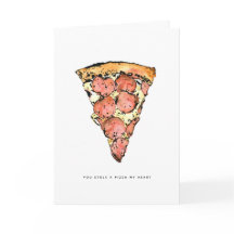 Une pizza Mon coeur Carte de voeux Saint Valentin