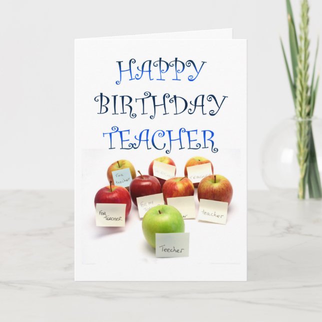 Une pomme pour la carte d'anniversaire du professe (Devant)
