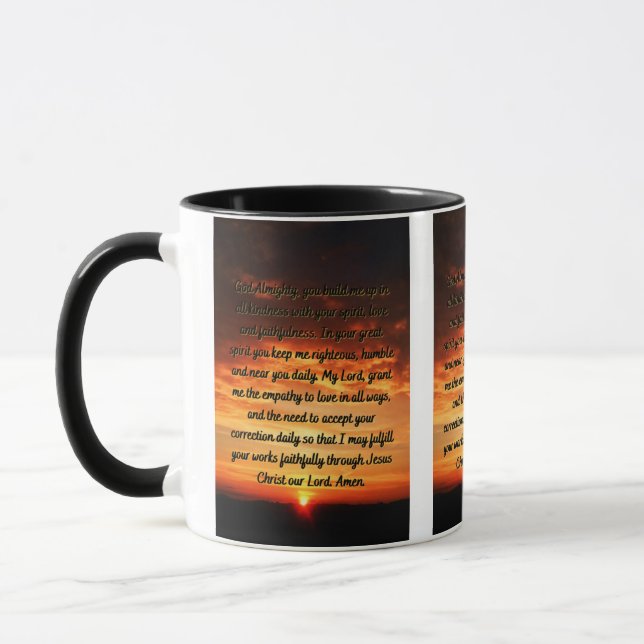 Une prière du matin quotidienne Mug à deux tons (Gauche)