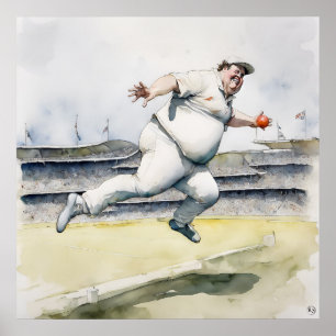 Une prise à main - Impression de cricket d'archive
