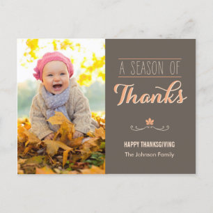 Une saison de Merci à Thanksgiving Carte photo