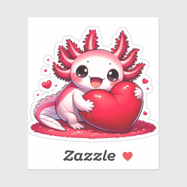 Une salamandre pour la saint Valentin sticker (Feuille)