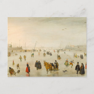Une scène sur la glace par Hendrick Avercamp Carte