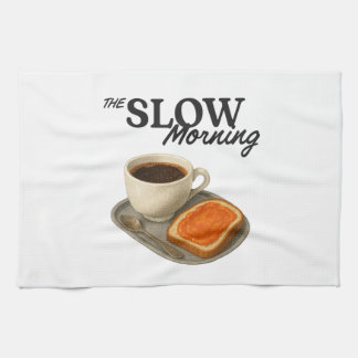Une serviette de cuisine avec une image de café et