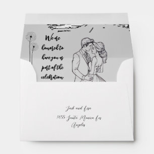 Une simple enveloppe de mariage avec une touche de