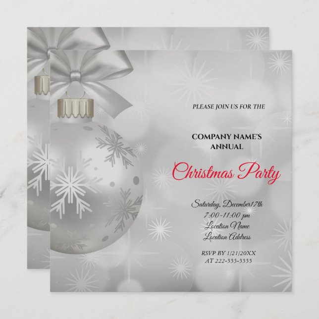 Une simple et élégante invitation à fêter Noël (Devant / Derrière)