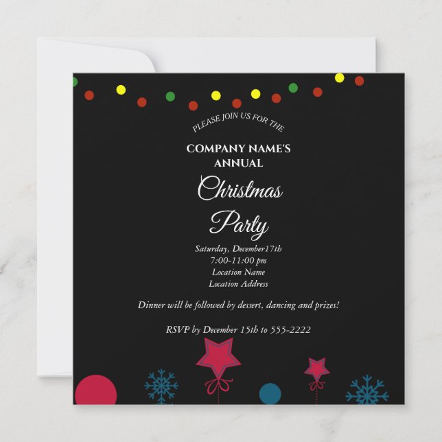 Une simple et élégante invitation à la fête de Noë (Devant)