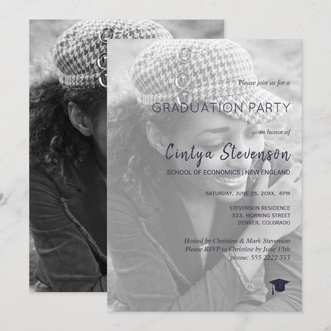 Une simple invitation à la fête de remise de diplô (Devant / Derrière)