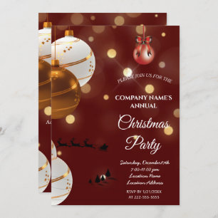 Une simple invitation à Noël rouge et élégante