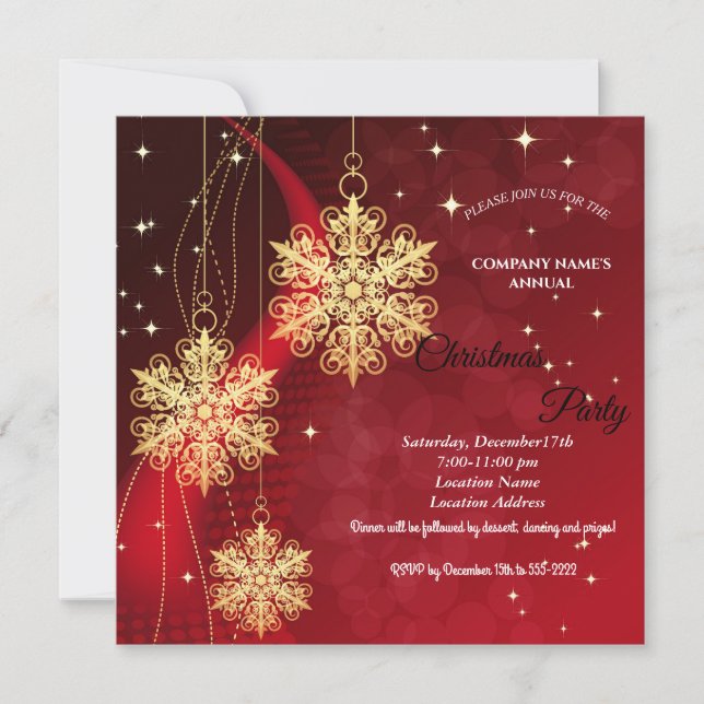 Une simple invitation à Noël rouge et élégante (Devant)