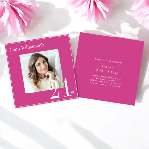 Une simple invitation moderne à 21e anniversaire