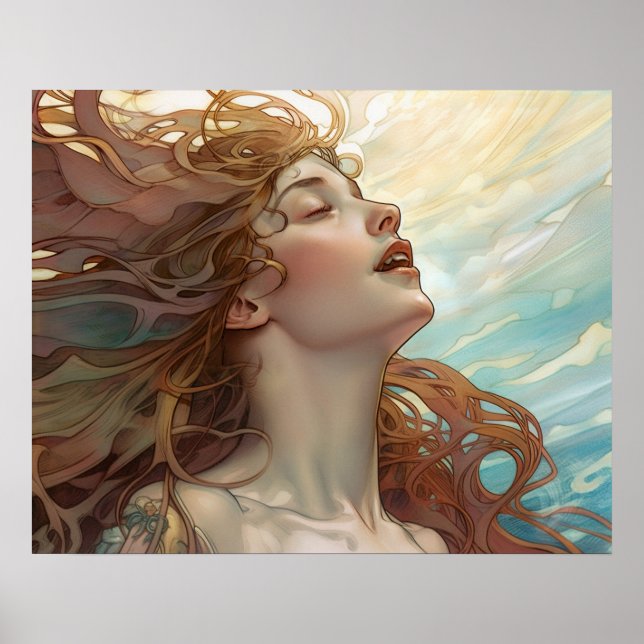 Une sirène chantant sur le poster (Devant)