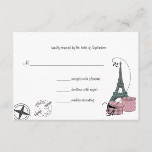 Une Soirée À Paris Carte RSVP Arrière - plan Perso