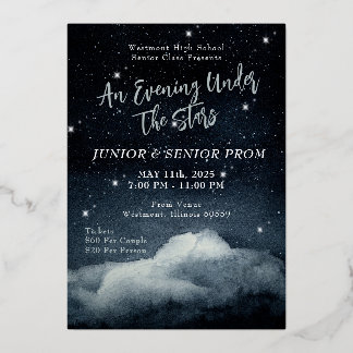 Une soirée sous les étoiles Prom Foil Invitation