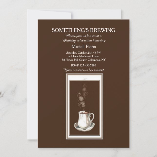 Une soirée thé (ou café) se prépare Invitation à l (Devant)