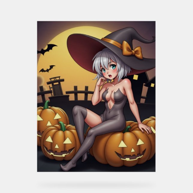 Une sorcière d'Halloween aux yeux verts sur Jack-O (Recto)