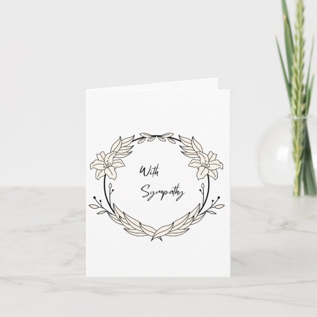 Une sympathie élégante, une carte de condoléances. (Devant)