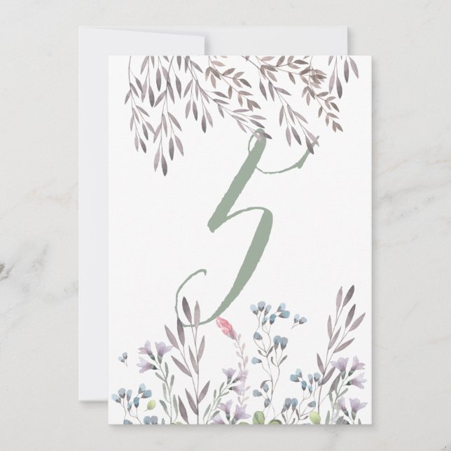 Une table de mariage de fleurs sauvages n° 5 carte (Devant)