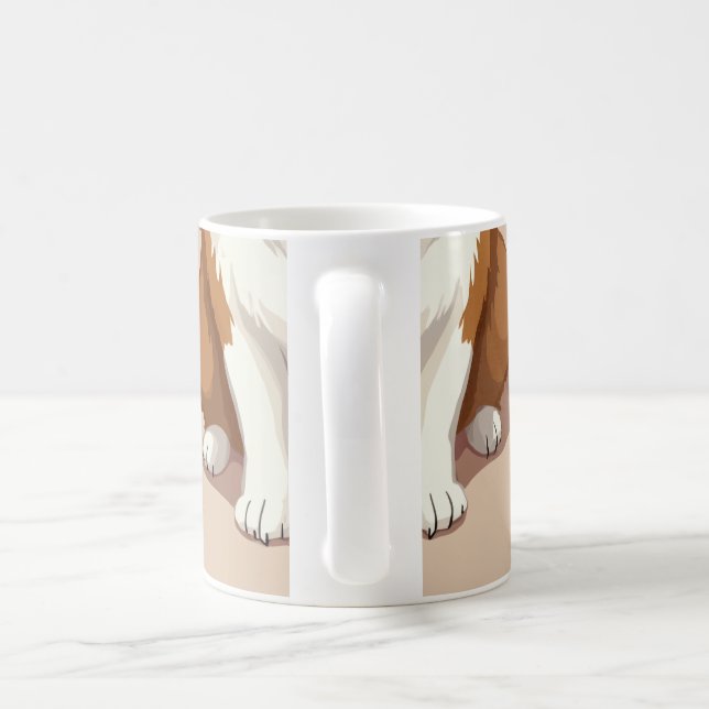 Une tasse au design gallois Corgi. (Poignée)