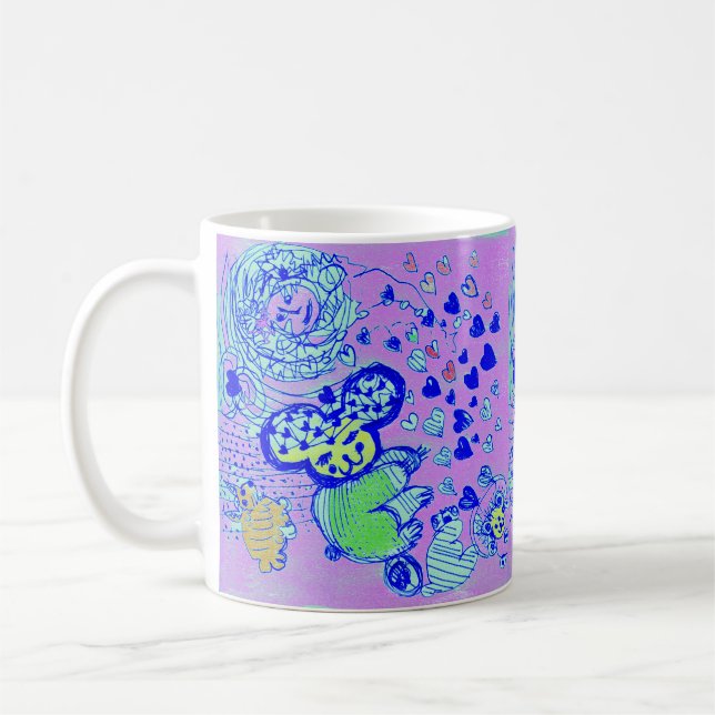Une tasse avec de mignons personnages illustrés (Gauche)