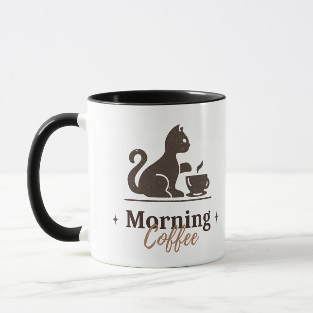 Une tasse de café avec un design (Gauche)