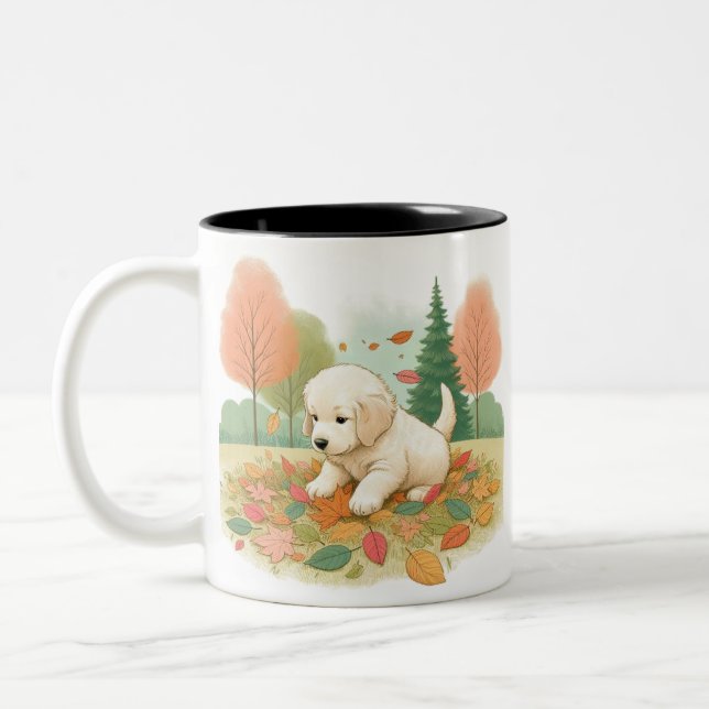 Une tasse de café pour un chien confus avec des fe (Gauche)