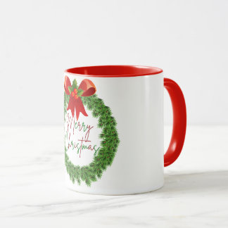 Une tasse de couronne de noël