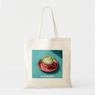 Une tasse de matcha latte mignonne Sac fourre-tout