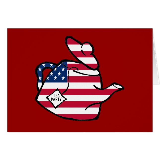 Une théière dans des couleurs de drapeau américain (Devant horizontal)