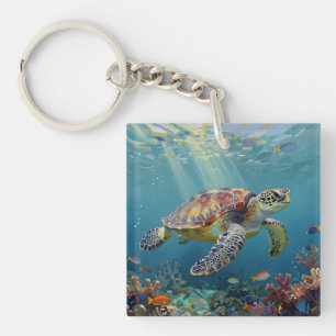 Une Tortue de Mer et des Rayons de Soleil dans l'O