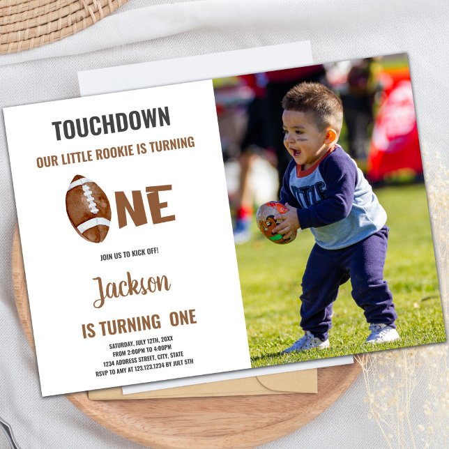 Une Touchdown Football Anniversaire Invitations ph (One Touchdown Football Birthday Invitations photo)
