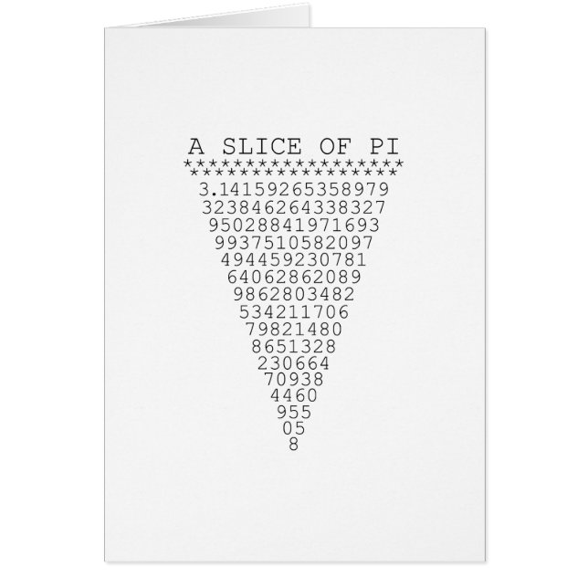 Une tranche de numéros Pi (Devant)