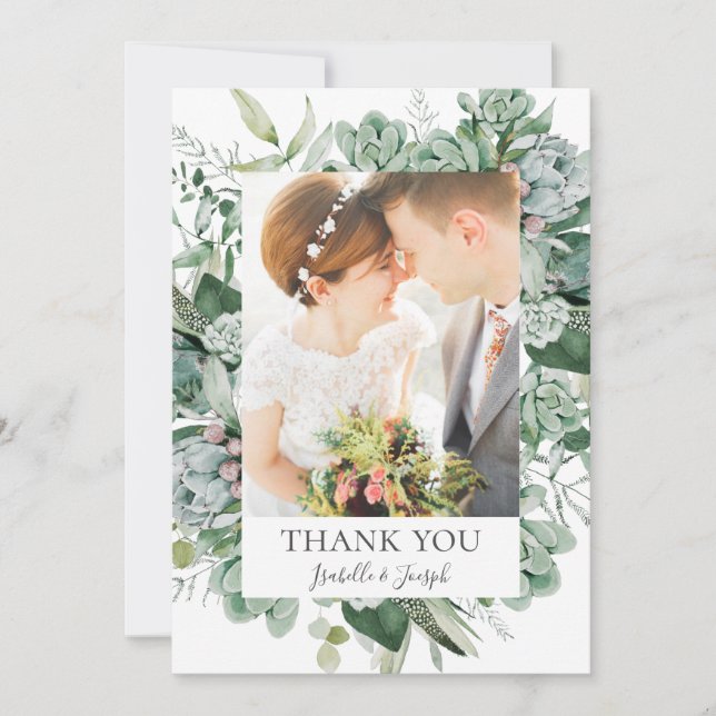 Une verdure succulente | Carte de remerciements ph (Devant)