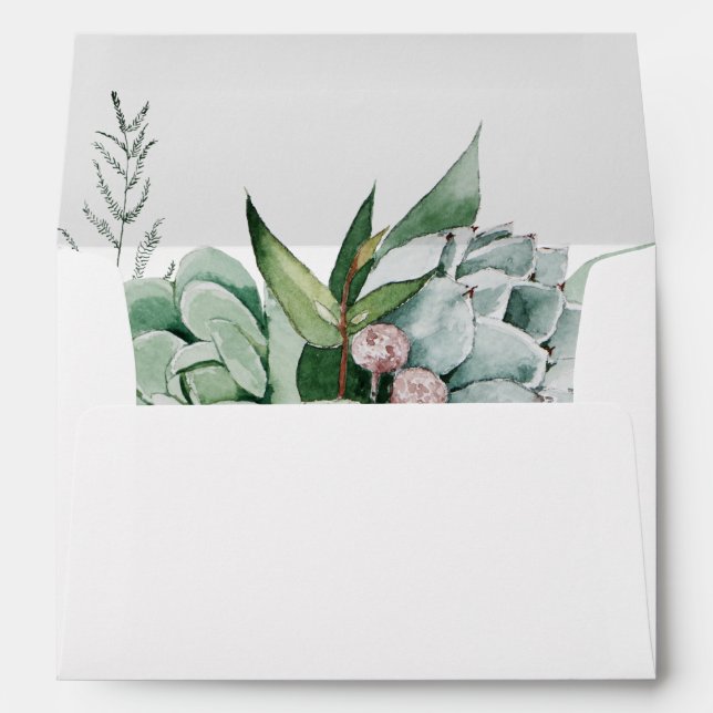 Une verdure succulente | Enveloppe Faire-part de m (Dos (Bas))
