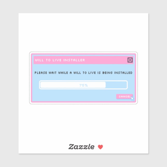 Une volonté de vivre installer pop up autocollant (Feuille)