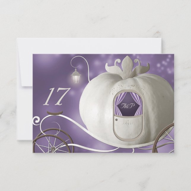 Une vraie carte de table Mariage Fairy Tale Violet (Devant)